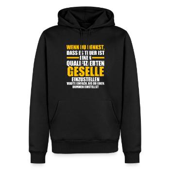 Geselle Handwerk Gesellenbrief Geschenk - Männer Premium Bio Hoodie - Schwarz - Vorne - Nico (187cm)