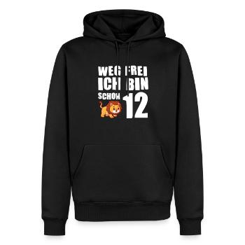 12. Geburtstag Löwe 12 Jahre alt Geschenk - Männer Premium Bio Hoodie - Schwarz - Vorne - Nico (187cm)