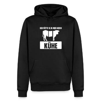 Kuh Züchter Rinder Zucht Geschenk - Männer Premium Bio Hoodie - Schwarz - Vorne - Nico (187cm)