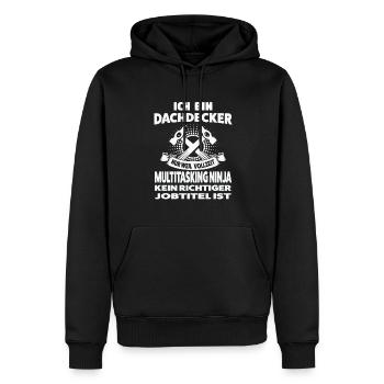 Dachdecker Beruf Dachdeckerei Geschenk - Männer Premium Bio Hoodie - Schwarz - Vorne - Nico (187cm)