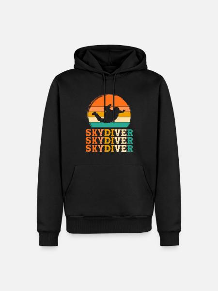 Fallschirmspringer Retro-Design Fallschirmspringer - Männer Premium Bio Hoodie - Schwarz