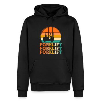Gabelstapler Retro-Design Gabelstapler Geschenk - Männer Premium Bio Hoodie - Schwarz - Vorne - Nico (187cm)