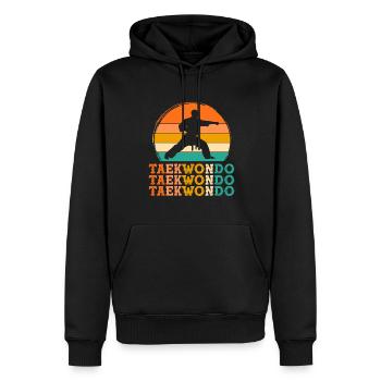 taekwondo retro design taekwondo Geschenk - Männer Premium Bio Hoodie - Schwarz - Vorne - Nico (187cm)