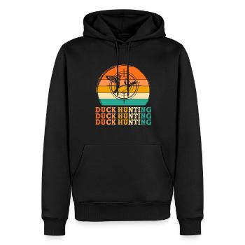 Entenjäger Retro-Design Entenjäger Geschenk - Männer Premium Bio Hoodie - Schwarz - Vorne - Nico (187cm)