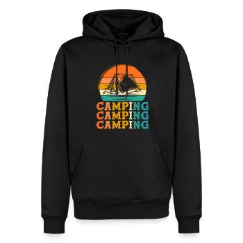 Camping Retro-Design Camping Geschenk - Männer Premium Bio Hoodie - Schwarz - Vorne - Nico (187cm)