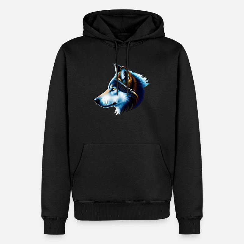 Loup - Sweat à capuche Premium bio Homme - noir