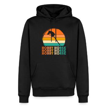 Pferdeliebhaber Retro-Design Pferdeliebhaber Gesch - Männer Premium Bio Hoodie - Schwarz - Vorne - Nico (187cm)