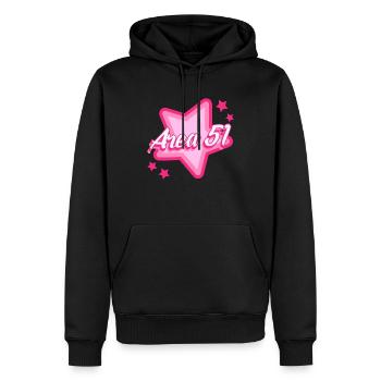 Area 51 Pink Star Mädchen - Männer Premium Bio Hoodie - Schwarz - Vorne - Nico (187cm)