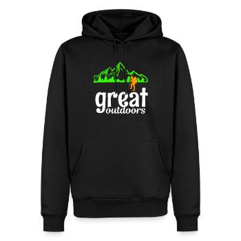 Great Outdoors - Männer Premium Bio Hoodie - Schwarz - Vorne - Nico (187cm)