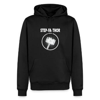 Stiefpapa Familie Stiefvater Geschenk - Männer Premium Bio Hoodie - Schwarz - Vorne - Nico (187cm)