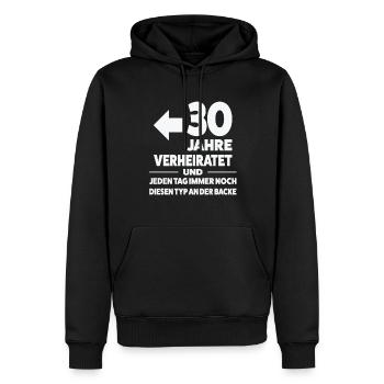 30 Jahre Ehe Bier 30 Ehejahre Geschenk - Männer Premium Bio Hoodie - Schwarz - Vorne - Nico (187cm)