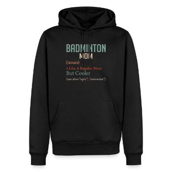 Une maman de badminton comme une maman ordinaire mais une femme plus cool - Sweat à capuche Premium bio Homme - noir - Devant - Nico (187cm)