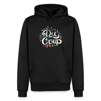 Du coup - Sweat à capuche Premium bio Homme - noir - Devant - Nico (187cm)