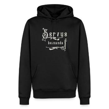Servus beinanda - Männer Premium Bio Hoodie - Schwarz - Vorne - Nico (187cm)