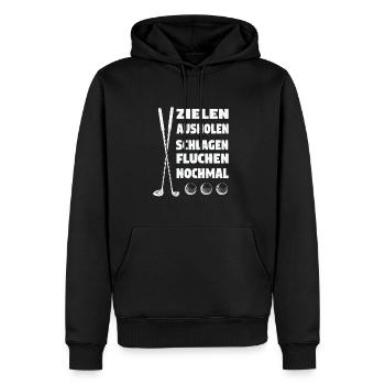Golfspieler Sport Golfsport Geschenk - Männer Premium Bio Hoodie - Schwarz - Vorne - Nico (187cm)