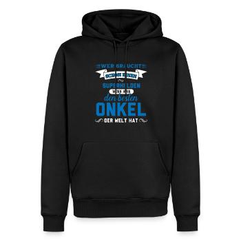 Onkel Familie Onkels Geschenk - Männer Premium Bio Hoodie - Schwarz - Vorne - Nico (187cm)
