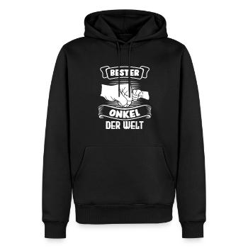 Onkel Familie Onkels Geschenk - Männer Premium Bio Hoodie - Schwarz - Vorne - Nico (187cm)