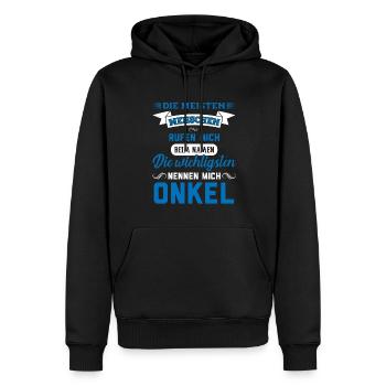 Onkel Familie Nichte Geschenk - Männer Premium Bio Hoodie - Schwarz - Vorne - Nico (187cm)