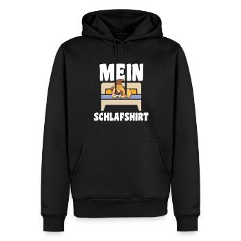 Schlafanzug Mops Schlafen Geschenk - Männer Premium Bio Hoodie - Schwarz - Vorne - Nico (187cm)