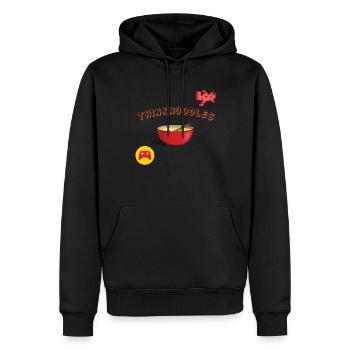 Pense nouilles, design drôle - Sweat à capuche Premium bio Homme - noir - Devant - Nico (187cm)