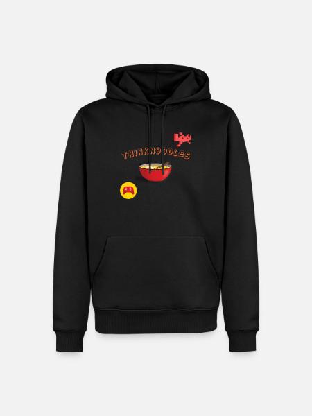 Thinknoodles, funnuy design - Men’s Premium Organic Hoodie - black