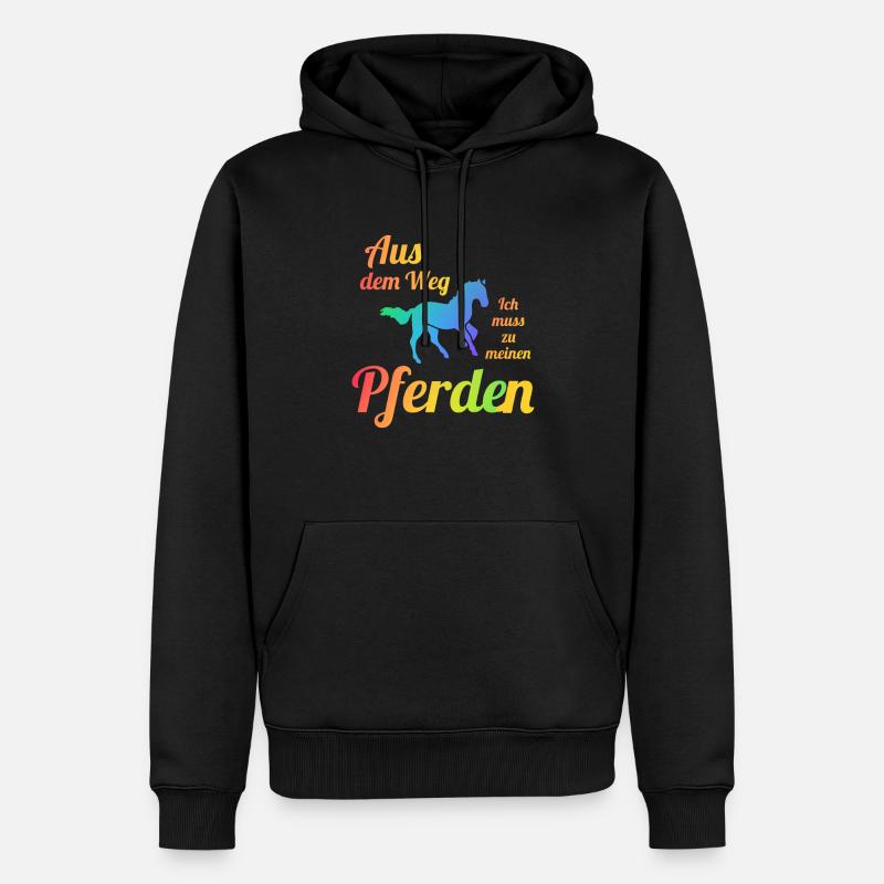 Pferd Reiten Pferdehalter Geschenk - Männer Premium Bio Hoodie - Schwarz