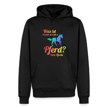Pferd Reiten Pferde Geschenk - Männer Premium Bio Hoodie - Schwarz - Vorne - Nico (187cm)
