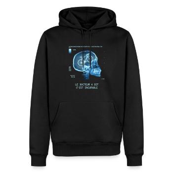 Le Docteur ma dit c'est incurable "le cyclisme" - Sweat à capuche Premium bio Homme - noir - Devant - Nico (187cm)