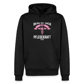 Pflegekraft Beruf Krankenpflege Geschenk - Männer Premium Bio Hoodie - Schwarz - Vorne - Nico (187cm)