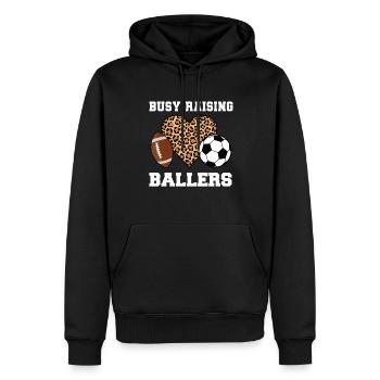 baller fussball baller Geschenk - Männer Premium Bio Hoodie - Schwarz - Vorne - Nico (187cm)