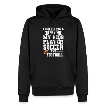 baller fussball baller Geschenk - Männer Premium Bio Hoodie - Schwarz - Vorne - Nico (187cm)
