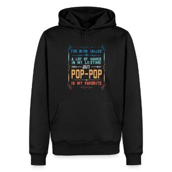 pop-pop Vatertag pop-pop Geschenk - Männer Premium Bio Hoodie - Schwarz - Vorne - Nico (187cm)