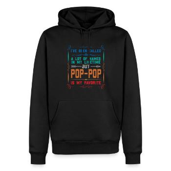 pop-pop Vatertag pop-pop Geschenk - Männer Premium Bio Hoodie - Schwarz - Vorne - Nico (187cm)