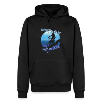 VTT : Respectez la nature - Sweat à capuche Premium bio Homme - noir - Devant - Nico (187cm)