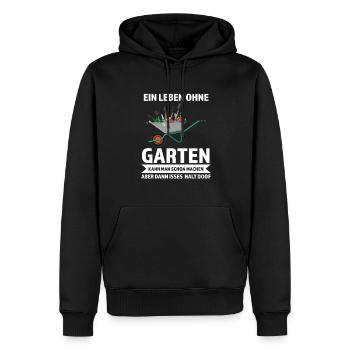 Gärtner Garten Gärtnerei Geschenk - Männer Premium Bio Hoodie - Schwarz - Vorne - Nico (187cm)