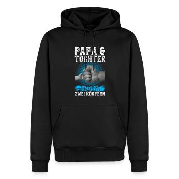 Papa & Tochter Familie Vater Geschenk - Männer Premium Bio Hoodie - Schwarz - Vorne - Nico (187cm)