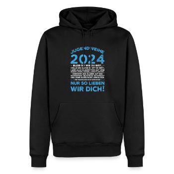 Jugendweihe 2024 Jugend Jugendliche Geschenk - Männer Premium Bio Hoodie - Schwarz - Vorne - Nico (187cm)