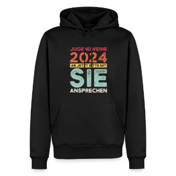 Jugendweihe 2024 Jugend Erwachsen Werden Geschenk - Männer Premium Bio Hoodie - Schwarz - Vorne - Nico (187cm)