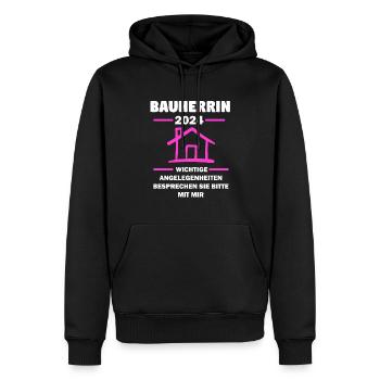 Bauherrin 2024 Hausbau Häuslebauer Geschenk - Männer Premium Bio Hoodie - Schwarz - Vorne - Nico (187cm)