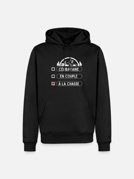 Chasseur saint Valentin - Sweat à capuche Premium bio Homme - noir