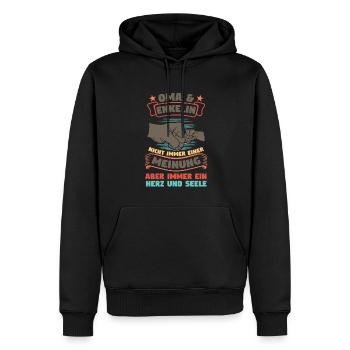 Oma Familie grossmuter Geschenk - Männer Premium Bio Hoodie - Schwarz - Vorne - Nico (187cm)