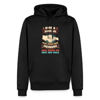 Oma Familie grossmuter Geschenk - Männer Premium Bio Hoodie - Schwarz - Vorne - Nico (187cm)