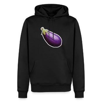 Violet d’aubergine - Sweat à capuche Premium bio Homme - noir - Devant - Nico (187cm)