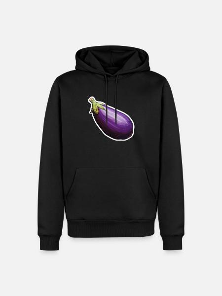 Aubergine violet - Men’s Premium Organic Hoodie - black
