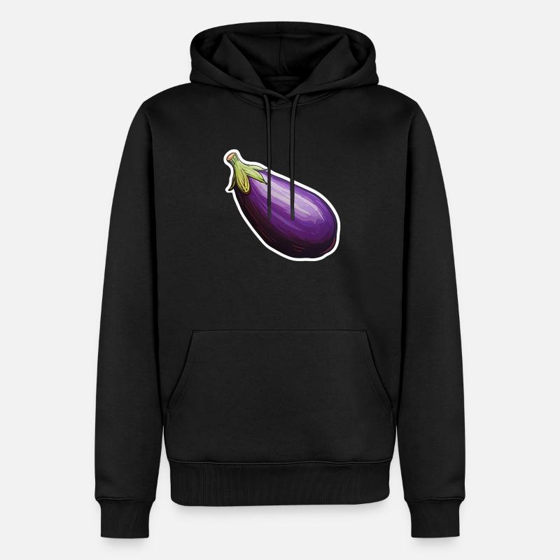 Violet d’aubergine - Sweat à capuche Premium bio Homme - noir