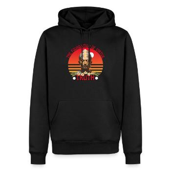 The Foundation Of Virtue Is The Truth - Men’s Premium Organic Hoodie - black - Front - Nico (187cm)