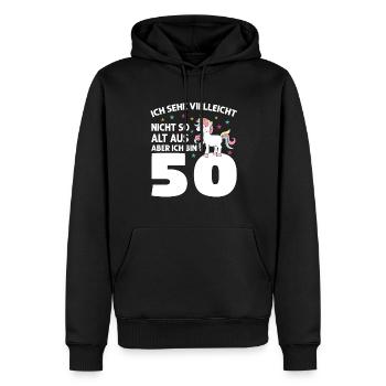 Geburtstag Geburtstagfeier fünfzig Jahre alt Gesch - Männer Premium Bio Hoodie - Schwarz - Vorne - Nico (187cm)