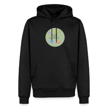 Tricolore tendance : Modèles de macarons français - Sweat à capuche Premium bio Homme - noir - Devant - Nico (187cm)