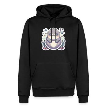 Amoureux des phoques - Sweat à capuche Premium bio Homme - noir - Devant - Nico (187cm)