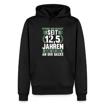 12,5 Jahre Ehe Ehefrau Ehepaar Geschenk - Männer Premium Bio Hoodie - Schwarz - Vorne - Nico (187cm)